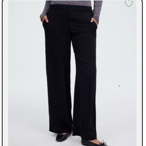 Madewell Pull On Straight Pants Small Black Elastic Waist Pockets Lightweight